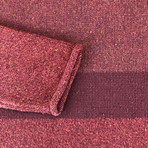 Eastside Westside Sweater Men's XL Roll Neck Lambswool Blend Dark Red‎ Stripe - Picture 4 of 11